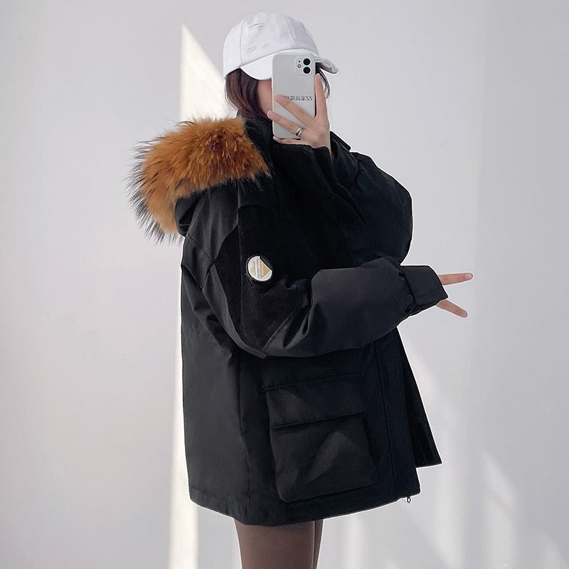 Single Breasted Patchwork Parka Jacket - INTOHYPEZONE