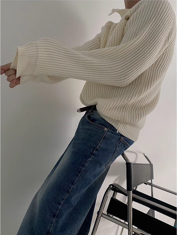 Half Neck Knit Sweater - INTOHYPEZONE