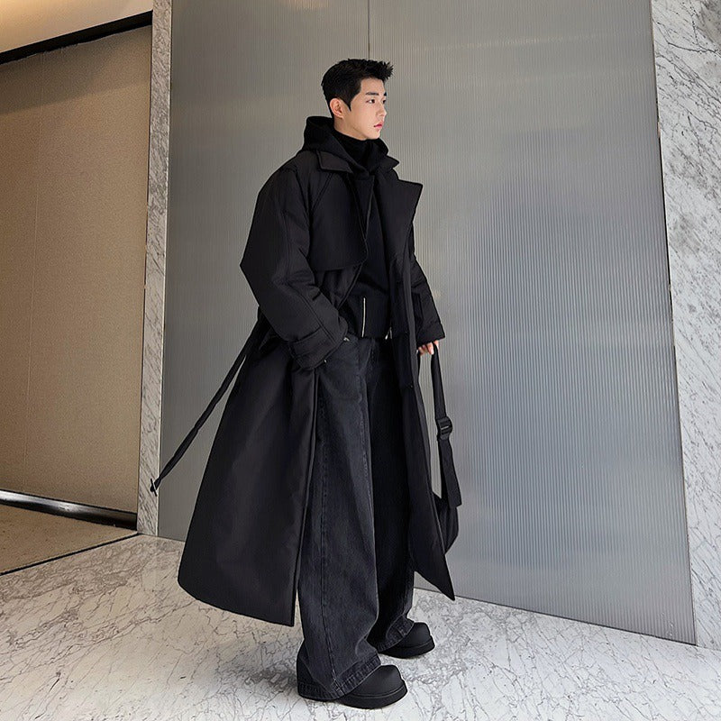 Double Breasted Over Knee Padded Coat - INTOHYPEZONE