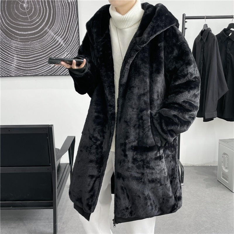 Cotton Hooded Woolen Long Coat - INTOHYPEZONE