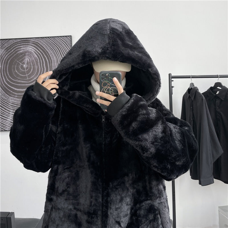 Cotton Hooded Woolen Long Coat - INTOHYPEZONE