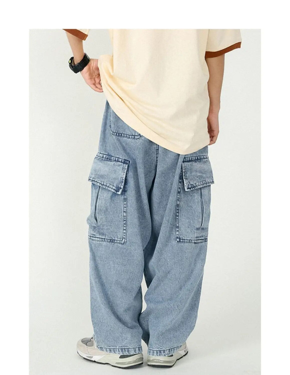 Baggy Loose Cargo Denim Pants - INTOHYPEZONE