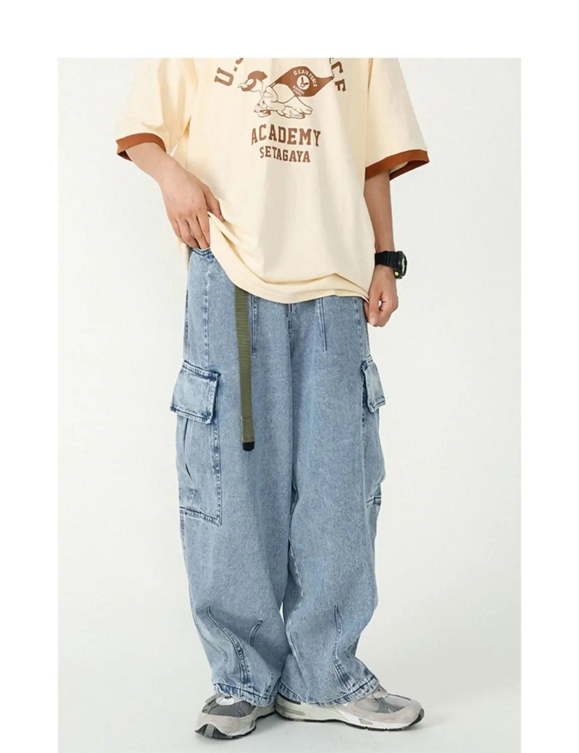 Baggy Loose Cargo Denim Pants - INTOHYPEZONE