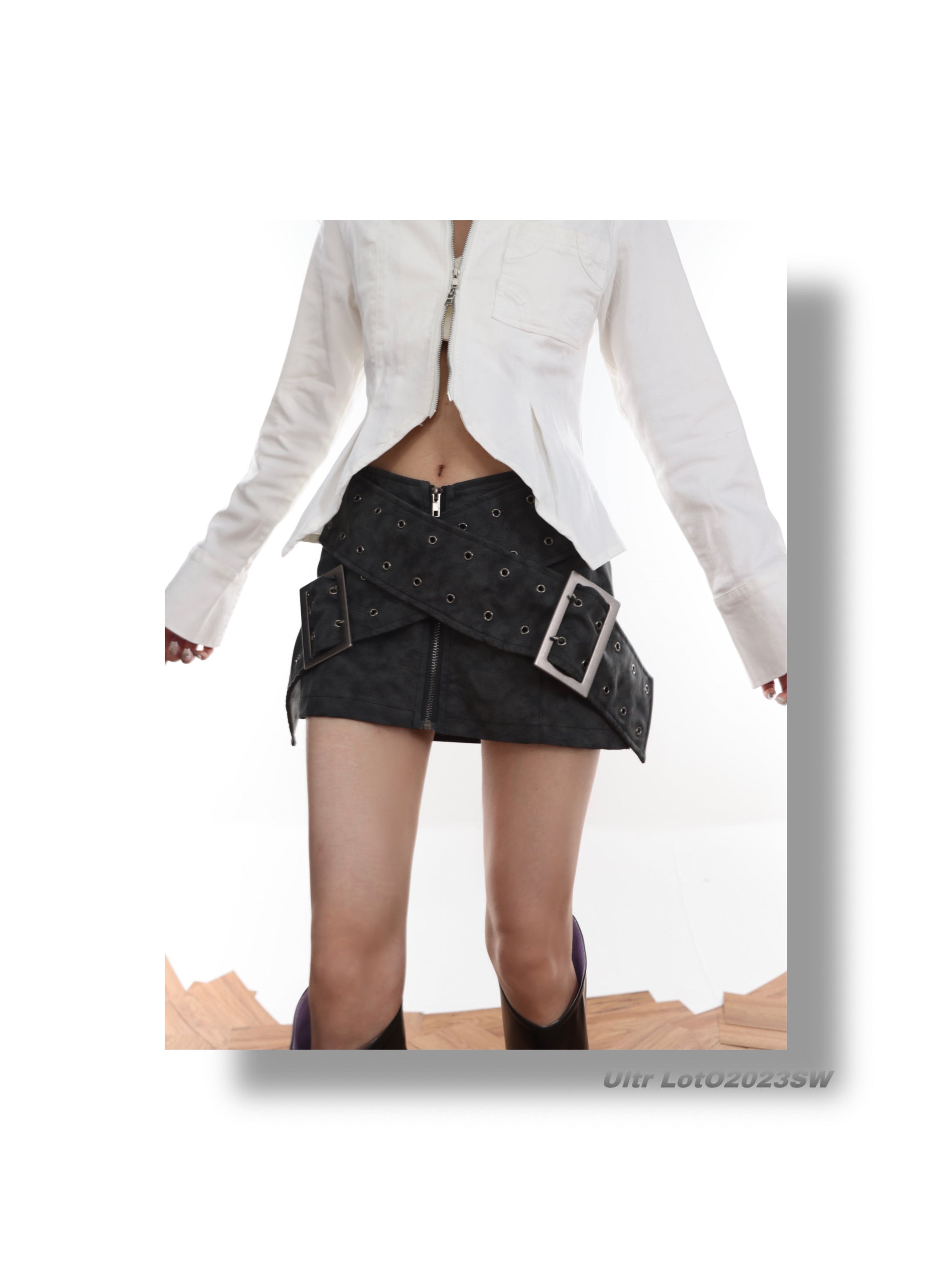 Belted Slim Fit Mini Skirt - INTOHYPEZONE