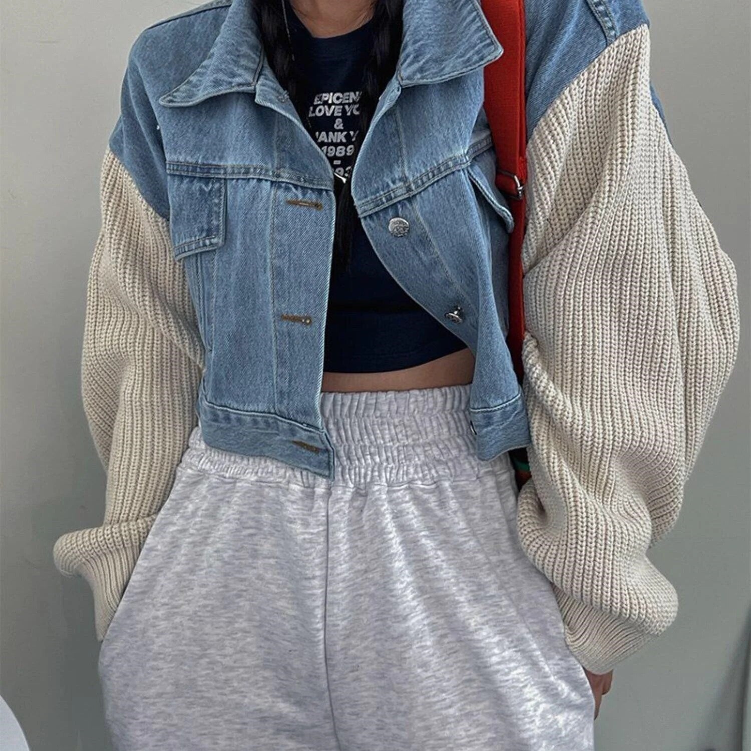 Blue Patchwork Denim Jacket - INTOHYPEZONE