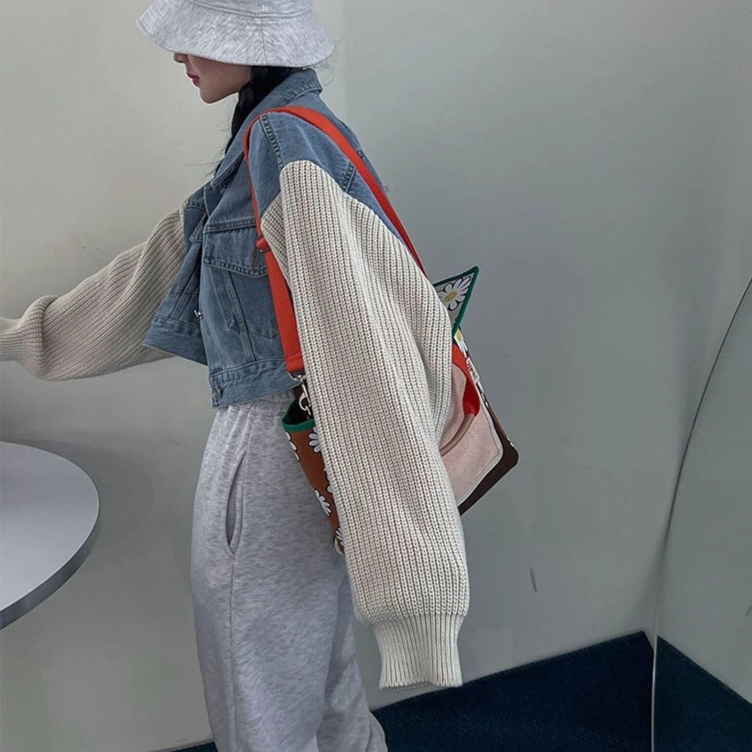 Blue Patchwork Denim Jacket - INTOHYPEZONE