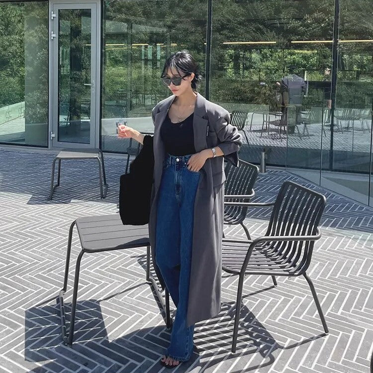 Dark Blue High Waisted Soft Denim Jeans- INTOHYPEZONE