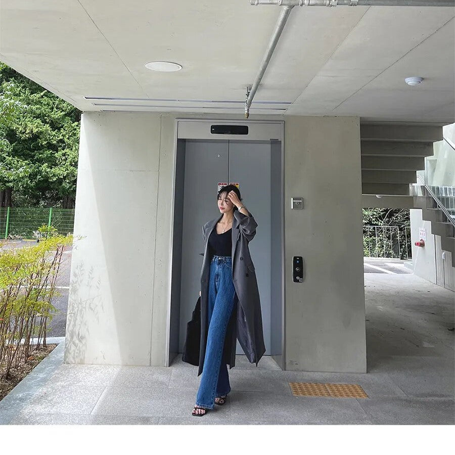 Dark Blue High Waisted Soft Denim Jeans- INTOHYPEZONE