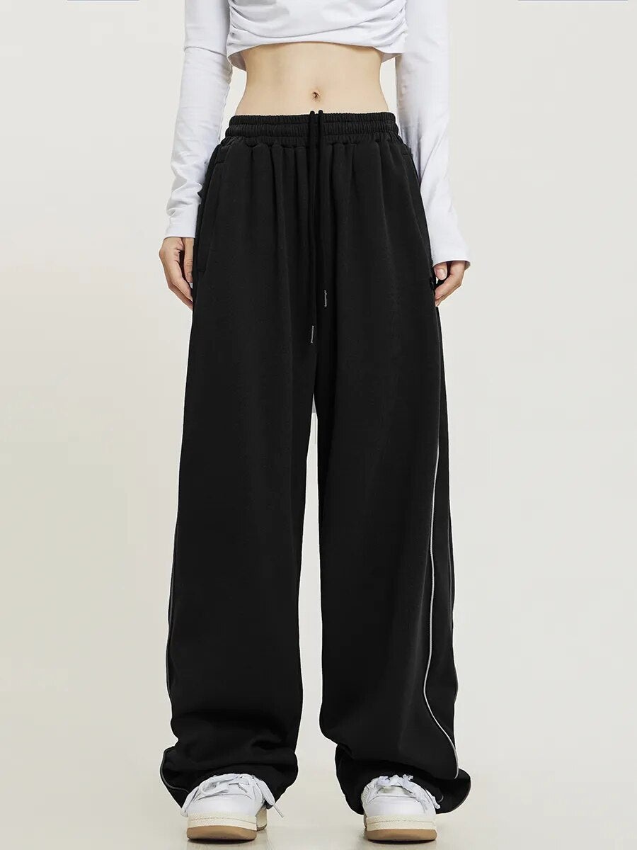 Elastic Waist Solid Color High Waist Sweatpants - INTOHYPEZONE