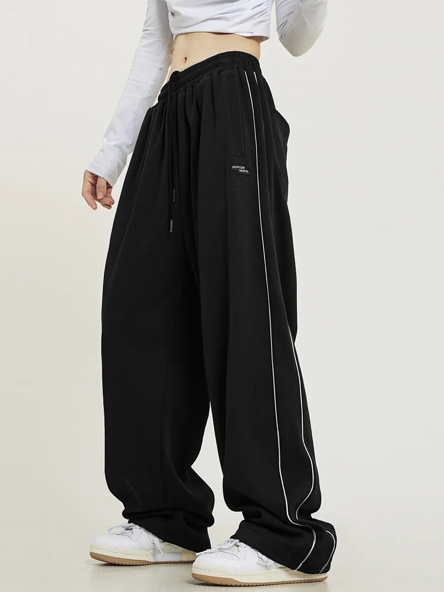 Elastic Waist Solid Color High Waist Sweatpants - INTOHYPEZONE
