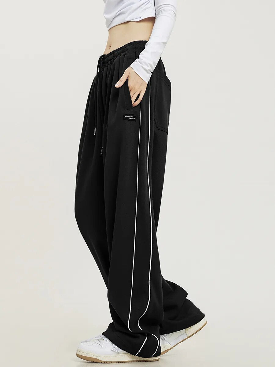 Elastic Waist Solid Color High Waist Sweatpants - INTOHYPEZONE