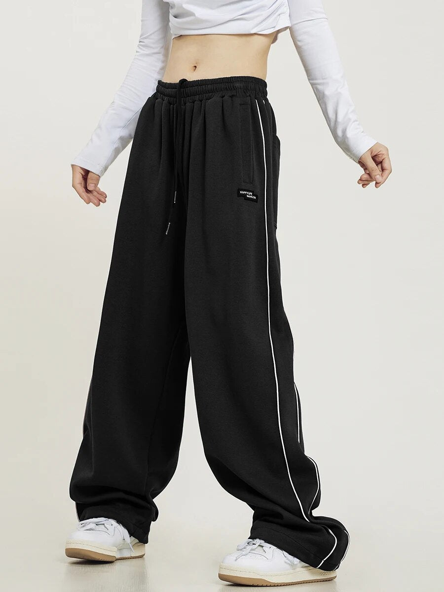 Elastic Waist Solid Color High Waist Sweatpants - INTOHYPEZONE