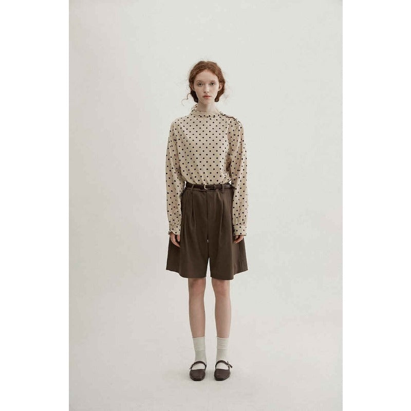Elegant Round Neck Dot Print Top - INTOHYPEZONE