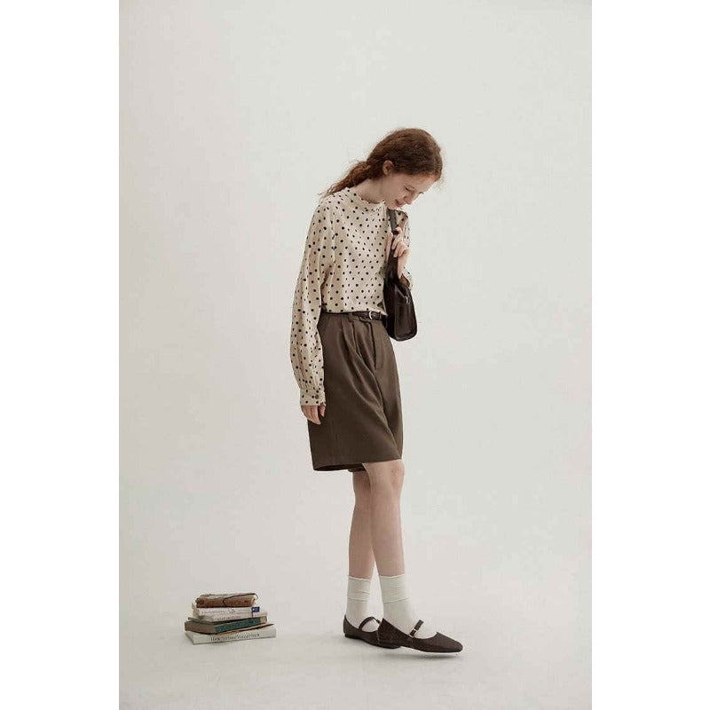 Elegant Round Neck Dot Print Top - INTOHYPEZONE
