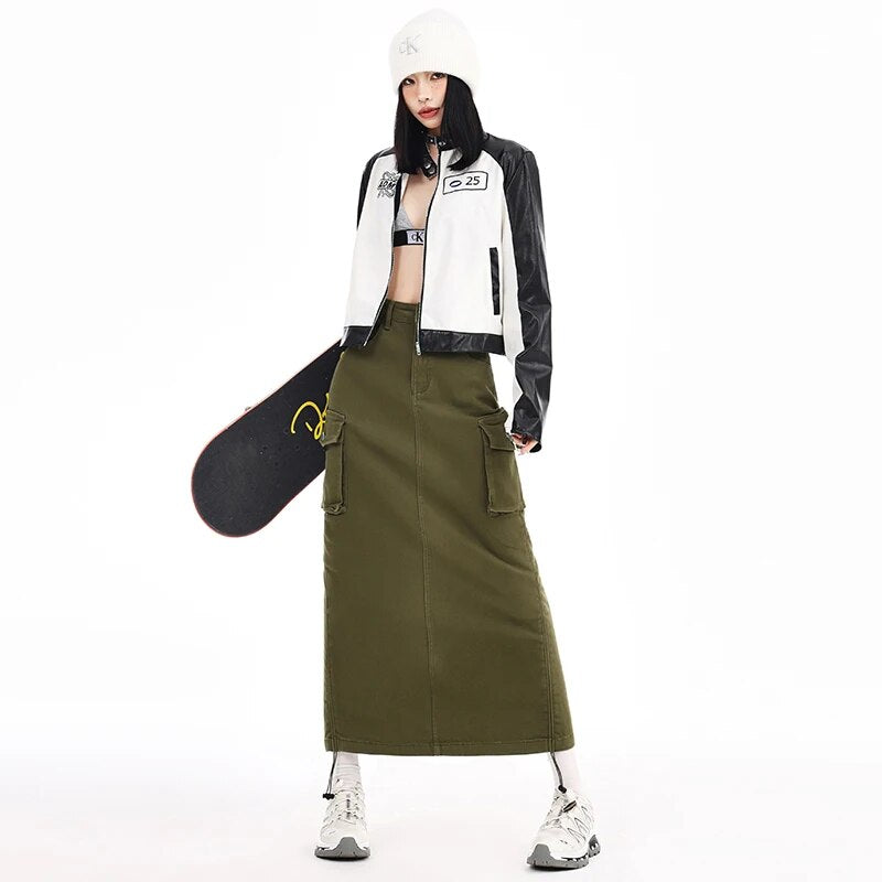 Flap Pocket Denim Skirt - INTOHYPEZONE