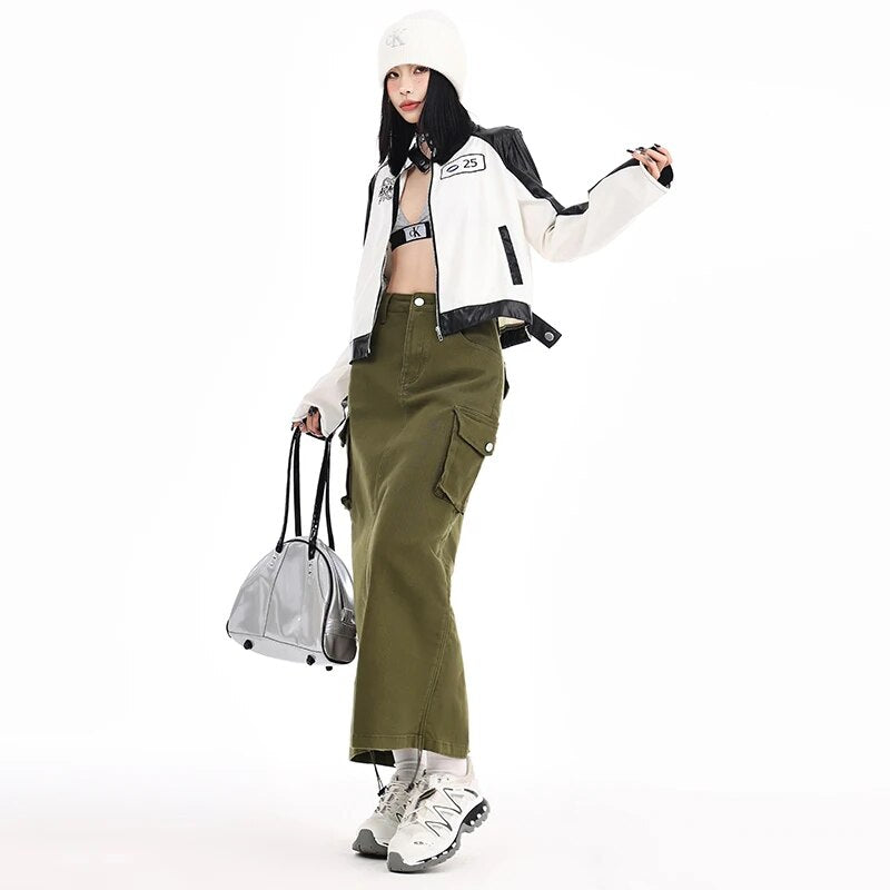 Flap Pocket Denim Skirt - INTOHYPEZONE