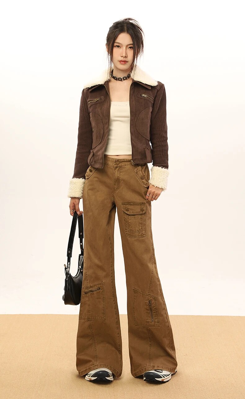 Flap Pocket High Waist Denim Pants - INTOHYPEZONE
