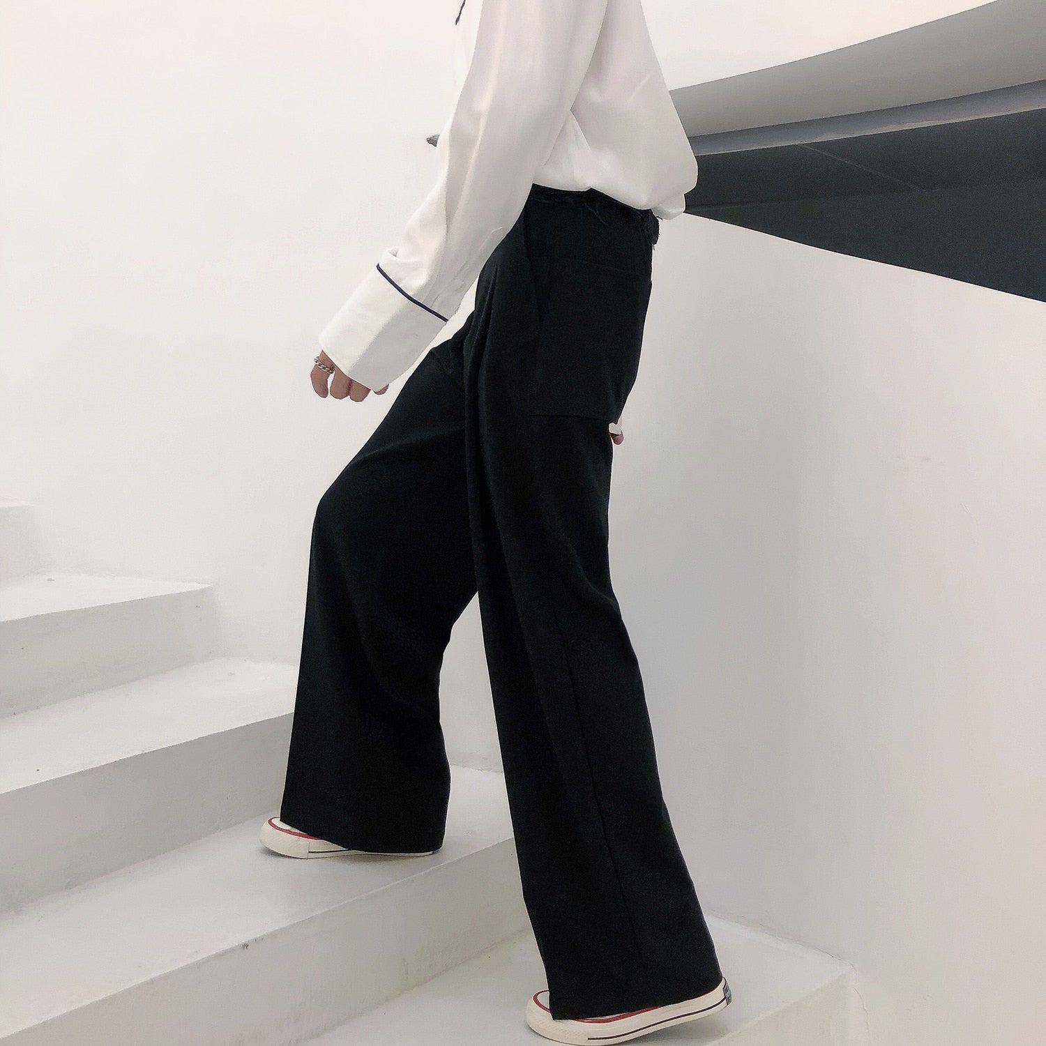 Straight Loose High-Rise Casual Pants - INTOHYPEZONE