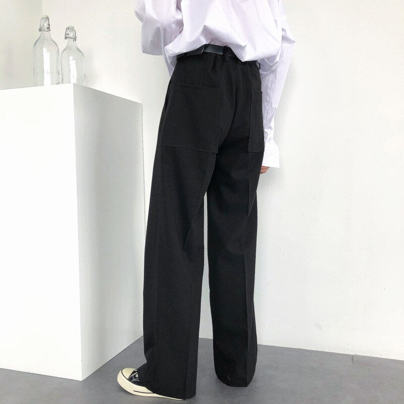 Straight Loose High-Rise Casual Pants - INTOHYPEZONE
