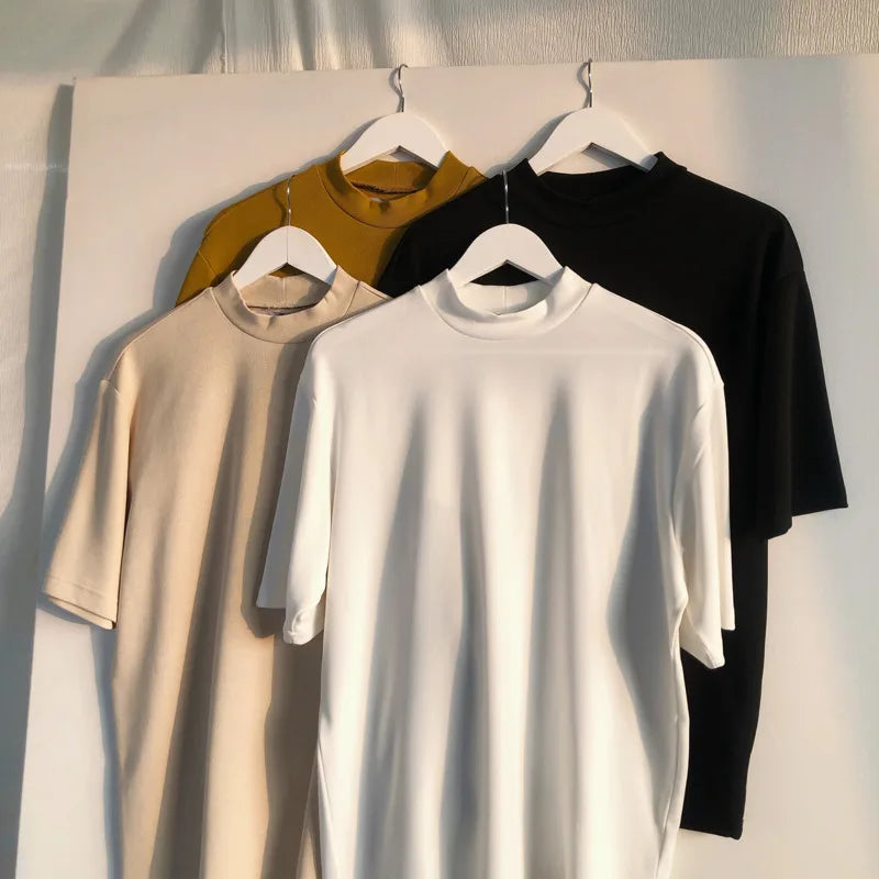 High Neck Short Sleeve T-shirt - INTOHYPEZONE