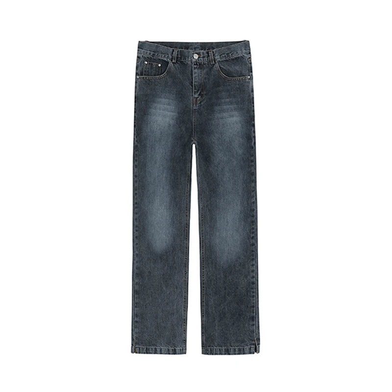 Split Bottoms Vintage Straight Jeans -INTOHYPEZONE