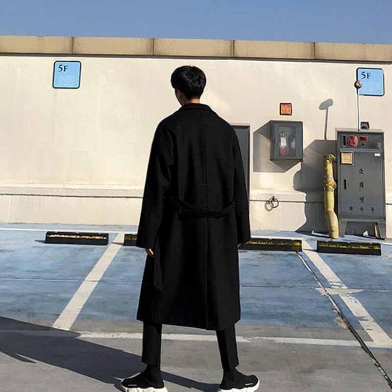 Woolen Trench Coat - Mid length Long overcoat