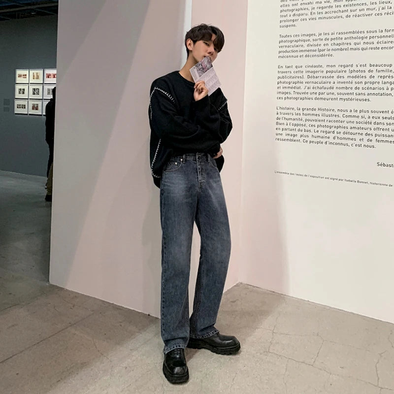 Split Bottoms Vintage Straight Jeans -INTOHYPEZONE