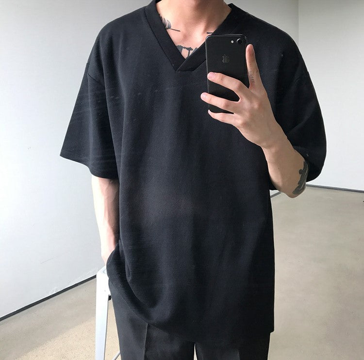 Short-Sleeve V-Neck T-shirt by INTOHYPEZONE SUMMER