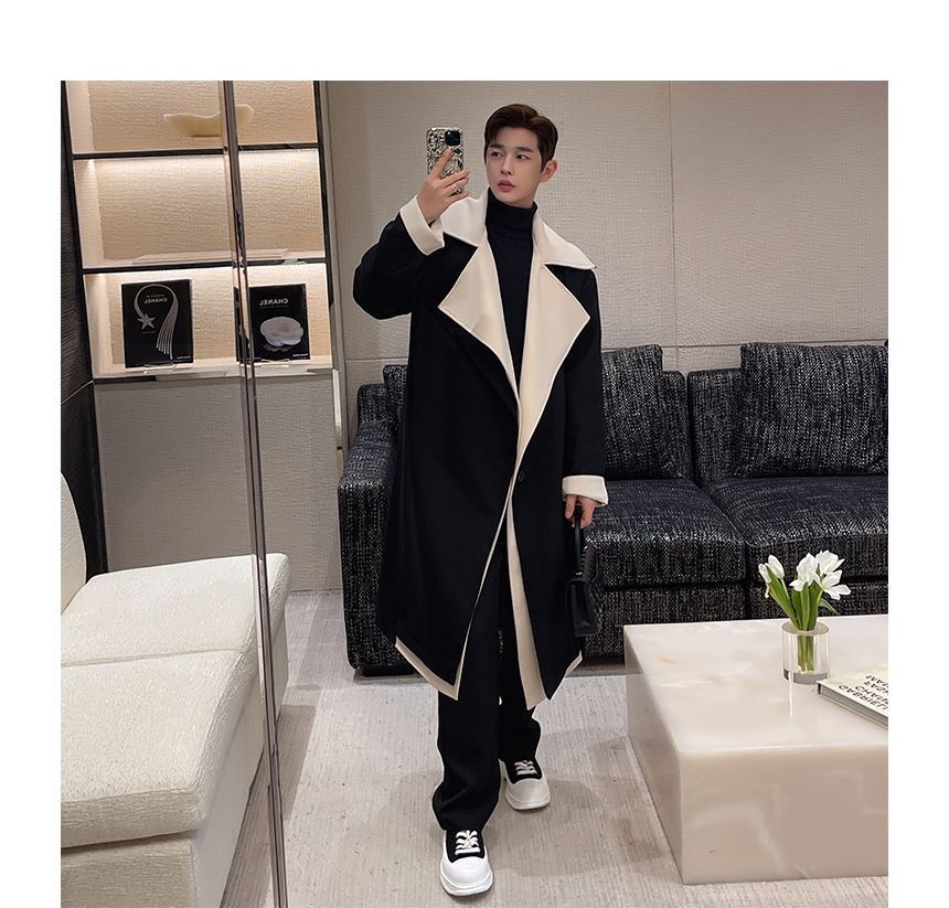 Collared Mock Midi Single Breasted Coat - INTOHYPEZONE