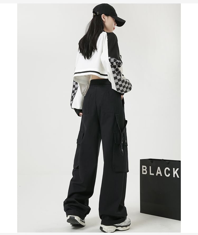 Solid Color Loose Retro Pockets Cargo Pants - INTOHYPEZONE