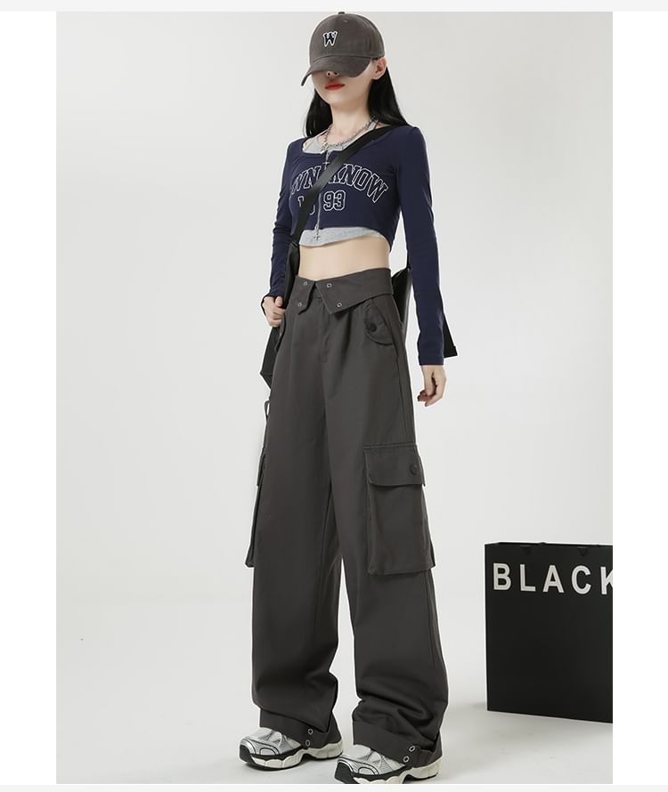 Solid Color Loose Retro Pockets Cargo Pants - INTOHYPEZONE