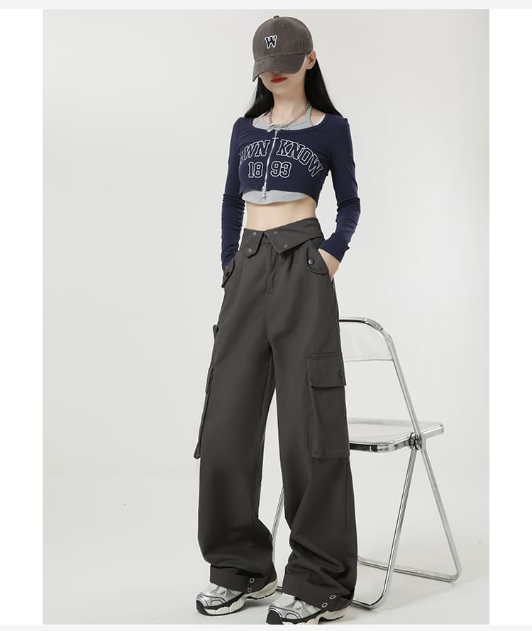 Solid Color Loose Retro Pockets Cargo Pants - INTOHYPEZONE