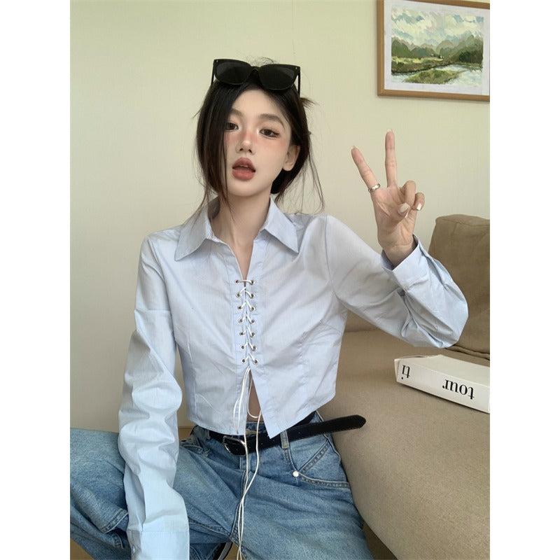 Lace-up Coquette Cropped Top - INTOHYPEZONE
