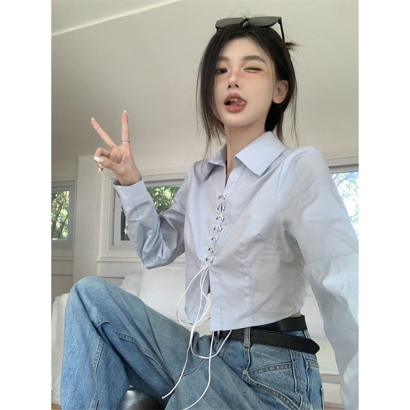 Lace-up Coquette Cropped Top - INTOHYPEZONE