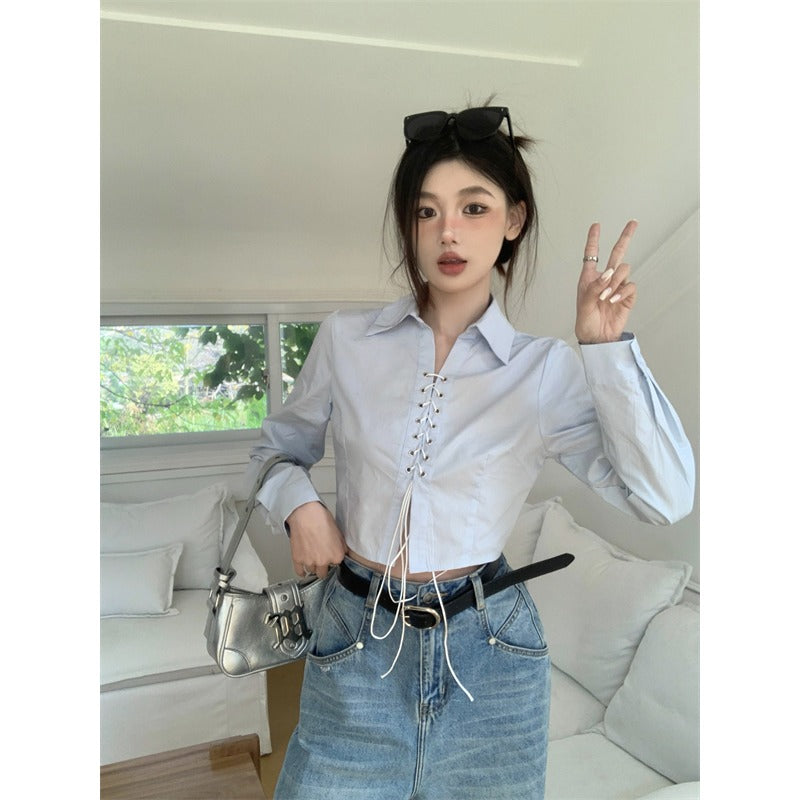 Lace-up Coquette Cropped Top - INTOHYPEZONE