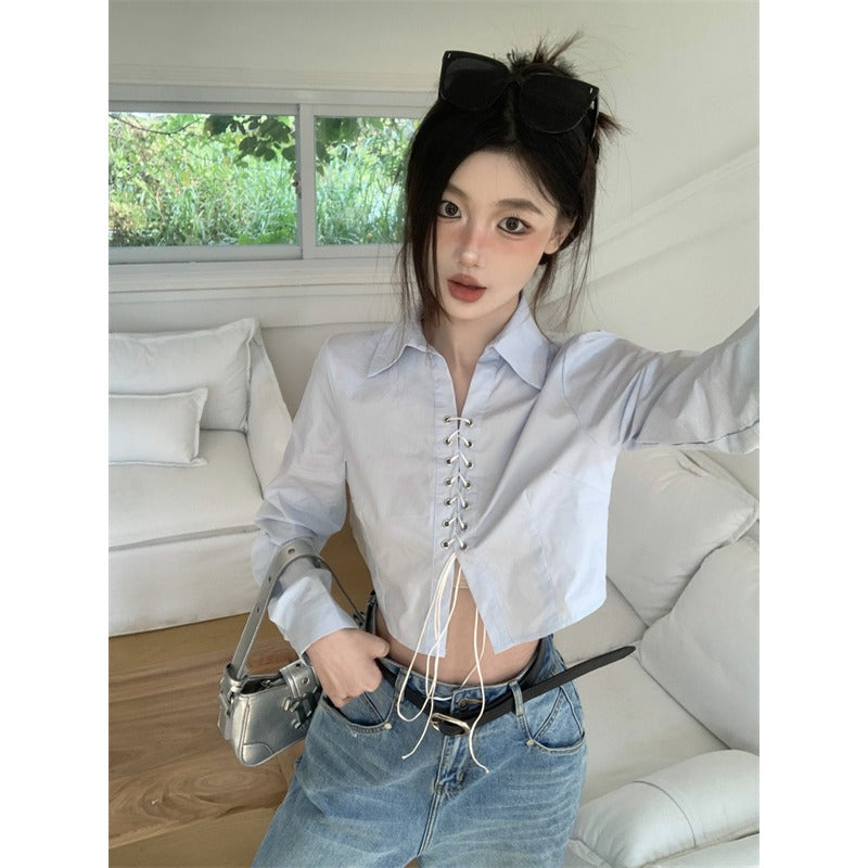 Lace-up Coquette Cropped Top - INTOHYPEZONE