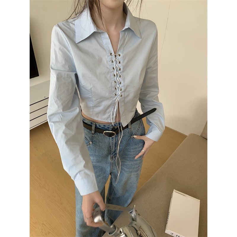 Lace-up Coquette Cropped Top - INTOHYPEZONE