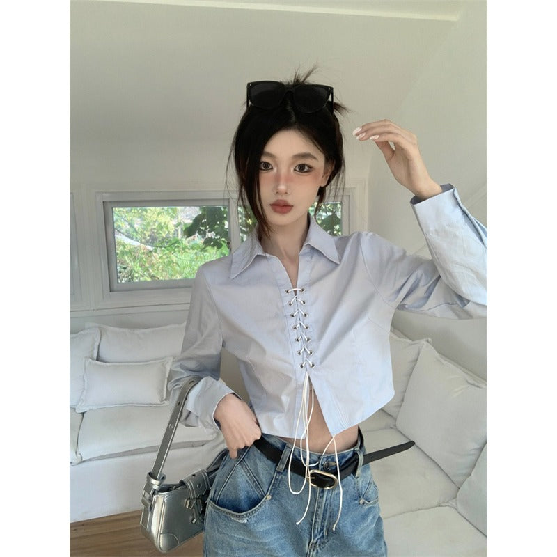 Lace-up Coquette Cropped Top - INTOHYPEZONE