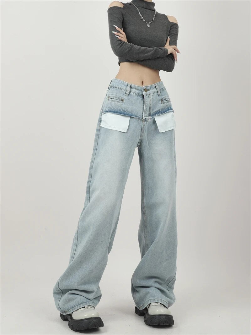 Light Blue High Waist Denim Pants - INTOHYPEZONE