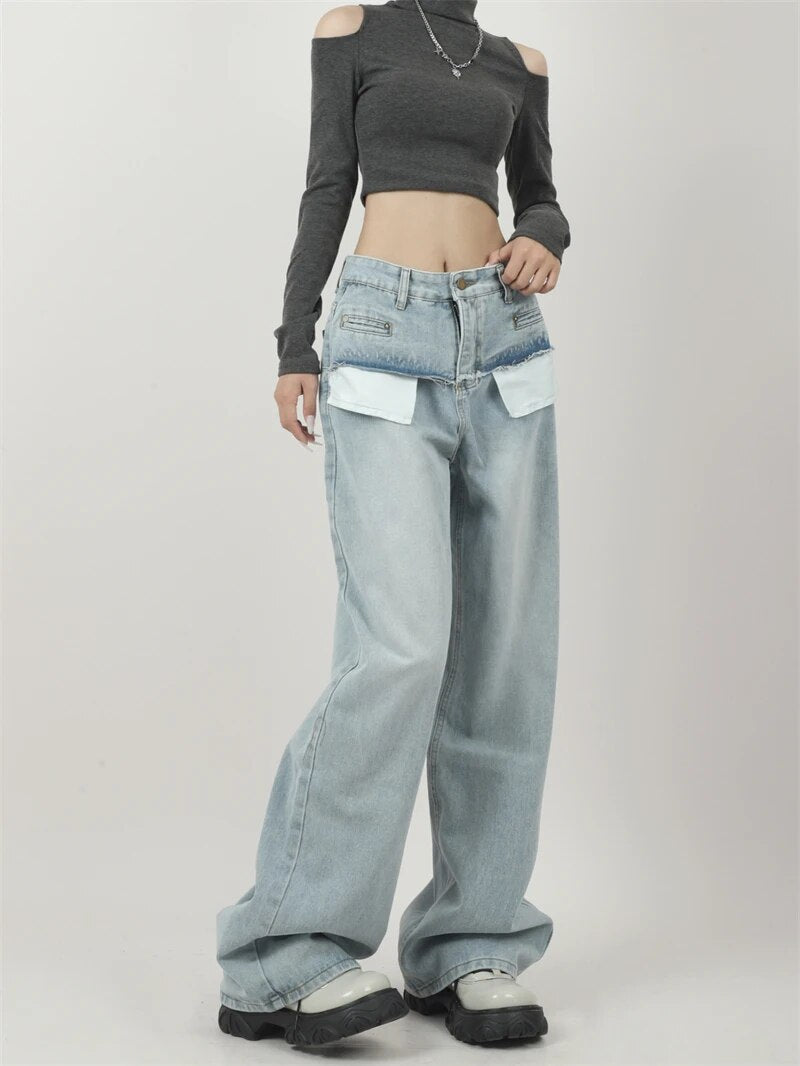 Light Blue High Waist Denim Pants - INTOHYPEZONE