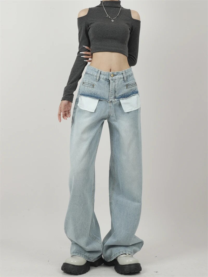 Light Blue High Waist Denim Pants - INTOHYPEZONE