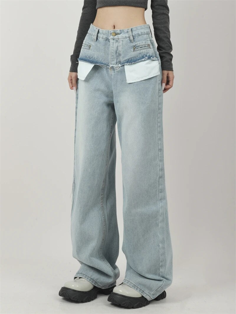 Light Blue High Waist Denim Pants - INTOHYPEZONE