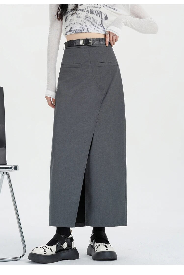 Mid Long Suits Skirts - INTOHYPEZONE