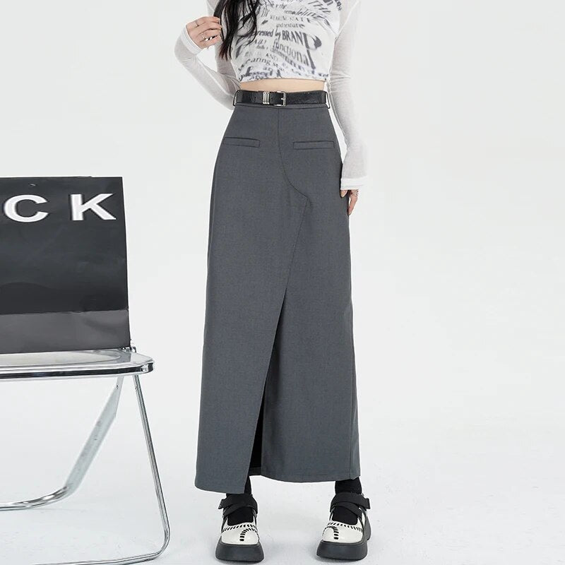 Mid Long Suits Skirts - INTOHYPEZONE