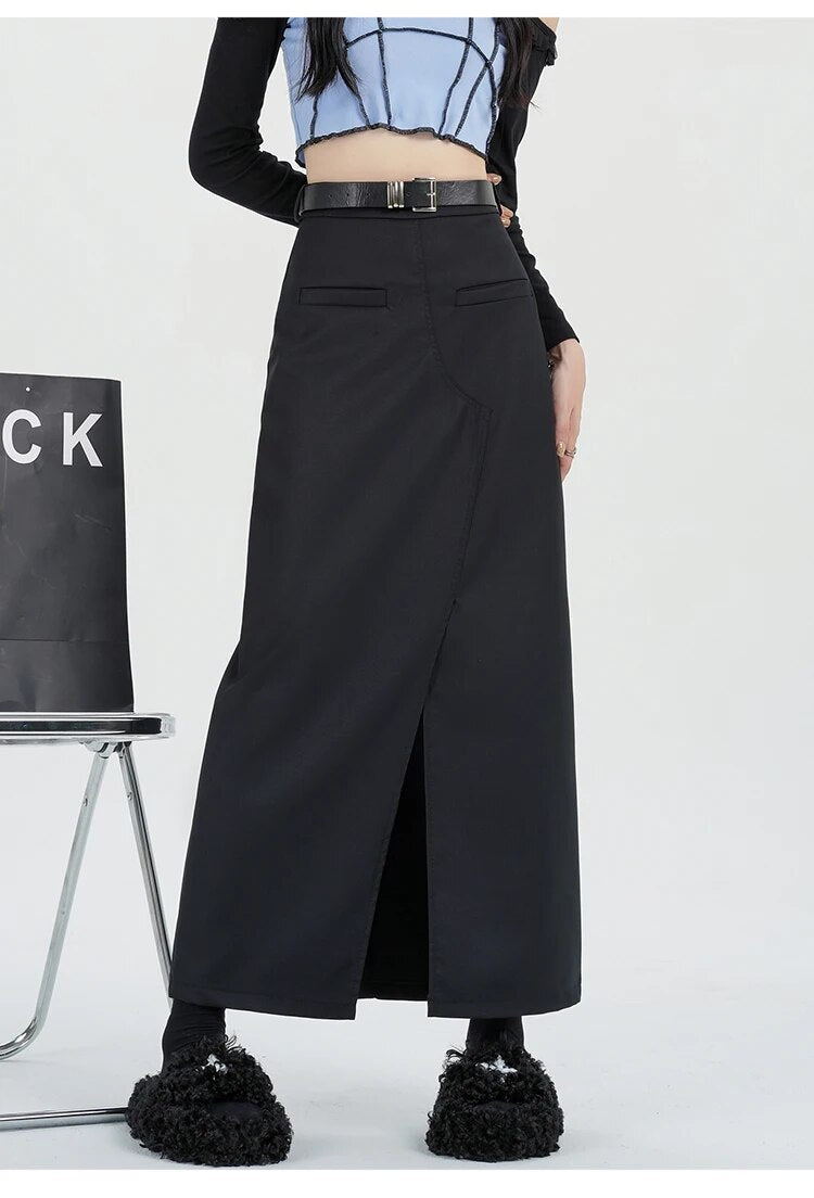 Mid Long Suits Skirts - INTOHYPEZONE