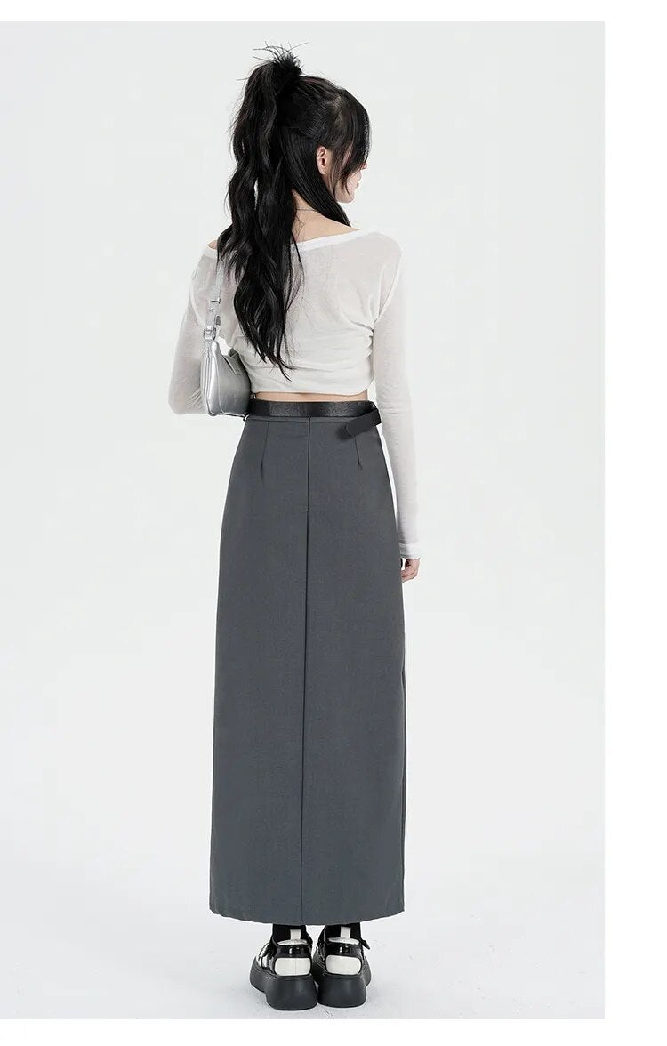 Mid Long Suits Skirts - INTOHYPEZONE