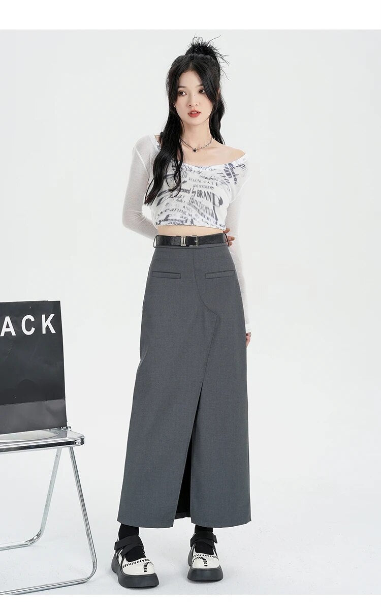 Mid Long Suits Skirts - INTOHYPEZONE