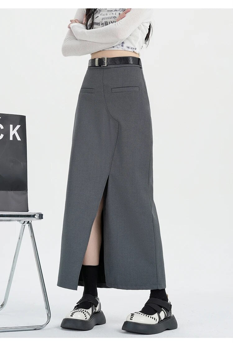 Mid Long Suits Skirts - INTOHYPEZONE