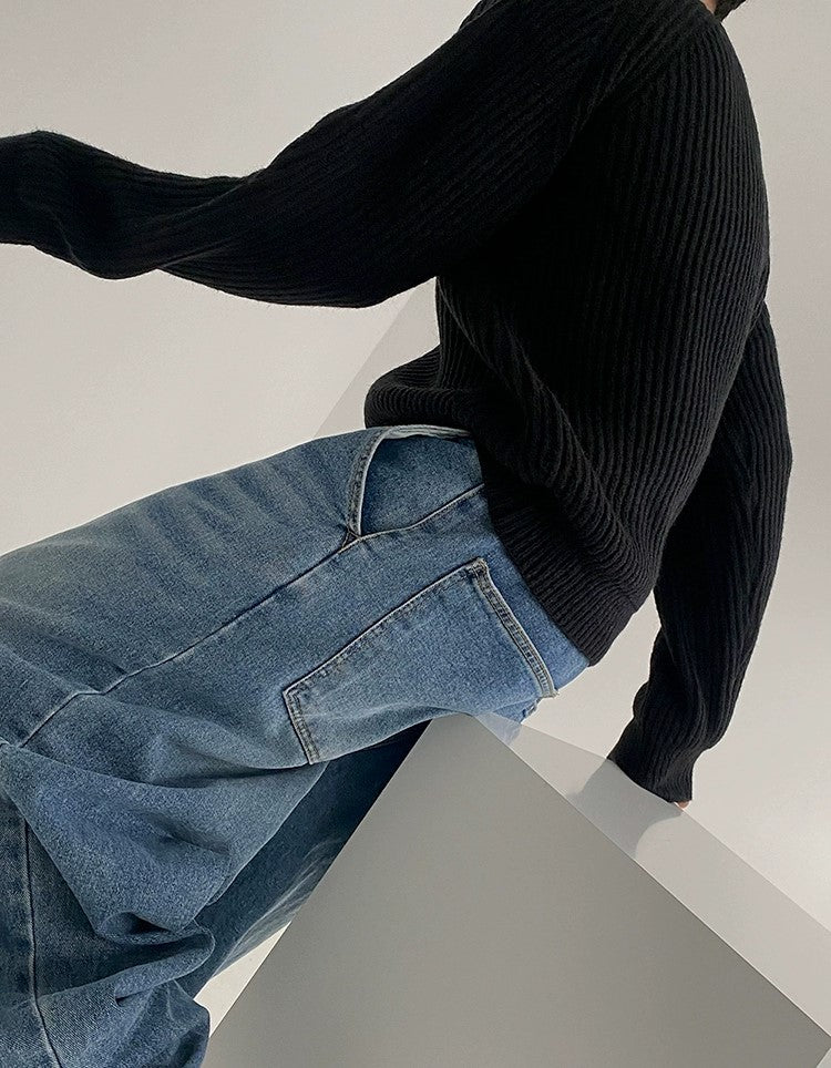 Half Neck Knit Sweater - INTOHYPEZONE