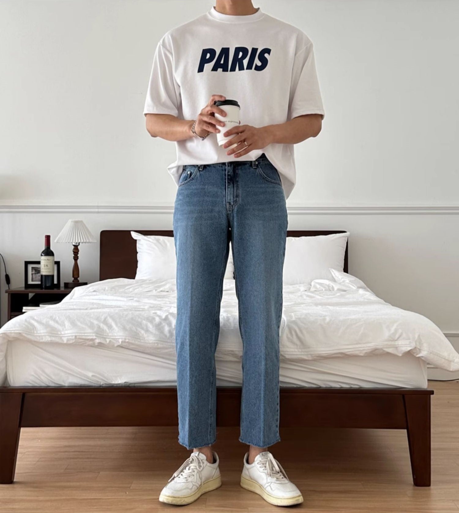 Round Neck PARIS Lettered Cotton T-Shirt - INTOHYPEZONE SUMMER